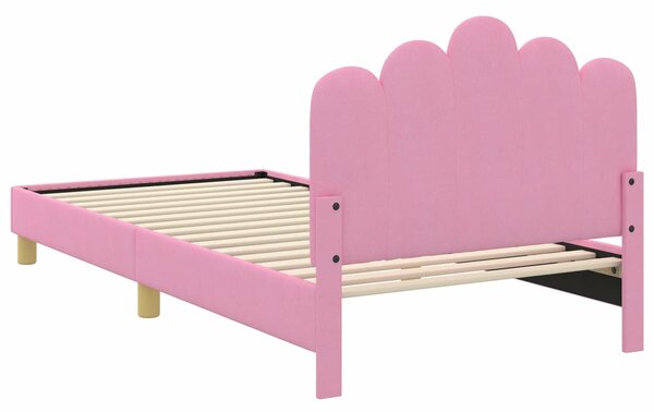 VidaXL Gyerekágy kerettel fejtámlával Rózsaszín 80 x 200 cm Szövet