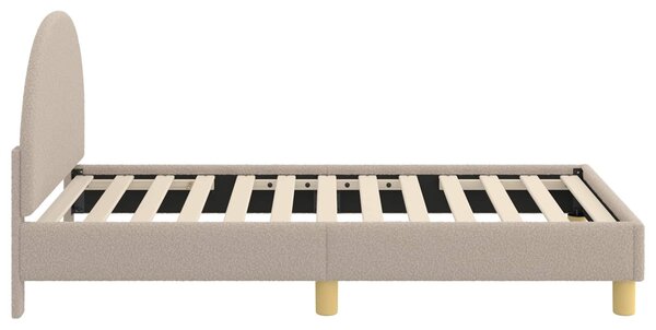 VidaXL Gyerekágy kerettel fejtámlával Világosszürke 80 x 160 cm Bouclé