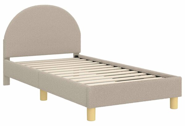 VidaXL Gyerekágy kerettel fejtámlával Világosszürke 80 x 160 cm Bouclé