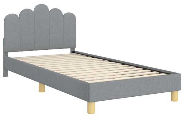 VidaXL Gyerekágy kerettel fejtámlával Világosszürke 80 x 200 cm Szövet