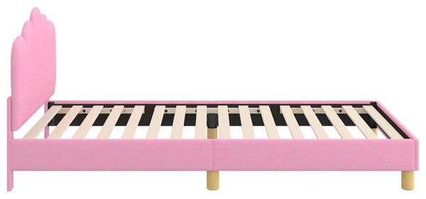 VidaXL Gyerekágy kerettel fejtámlával Rózsaszín 80 x 200 cm Szövet