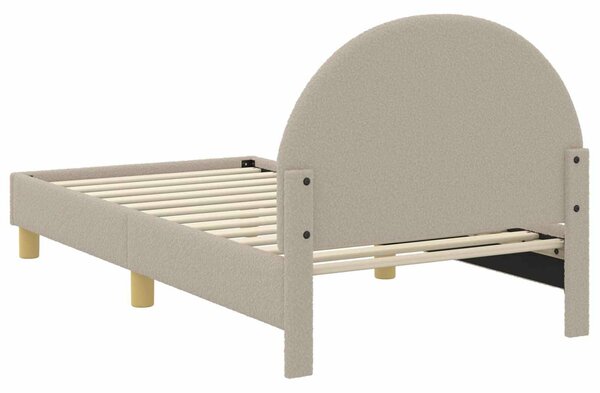 VidaXL Gyerekágy kerettel fejtámlával Világosszürke 80 x 160 cm Bouclé