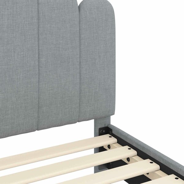 VidaXL Gyerekágy kerettel fejtámlával Világosszürke 80 x 200 cm Szövet