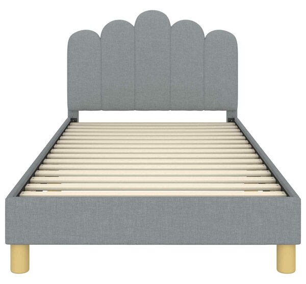 VidaXL Gyerekágy kerettel fejtámlával Világosszürke 80 x 200 cm Szövet