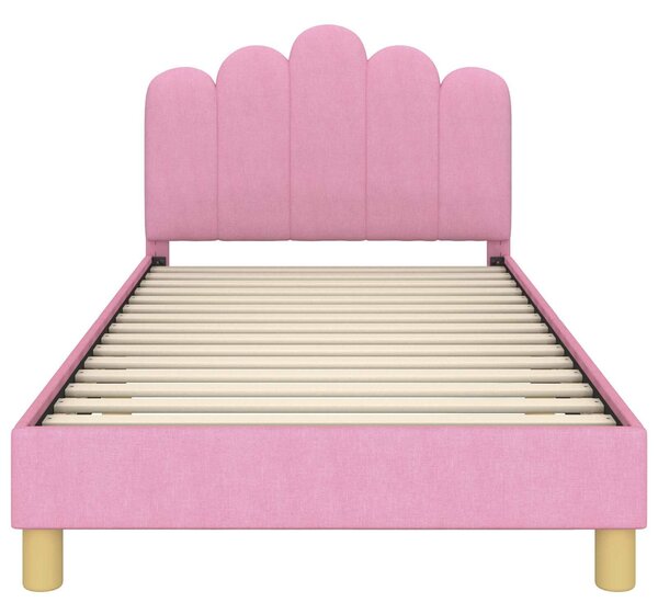 VidaXL Gyerekágy kerettel fejtámlával Rózsaszín 80 x 200 cm Szövet