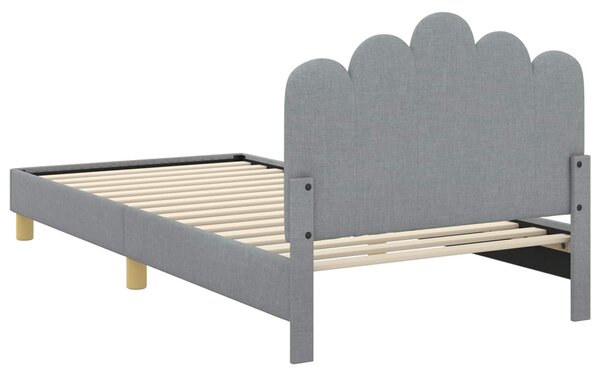 VidaXL Gyerekágy kerettel fejtámlával Világosszürke 80 x 200 cm Szövet
