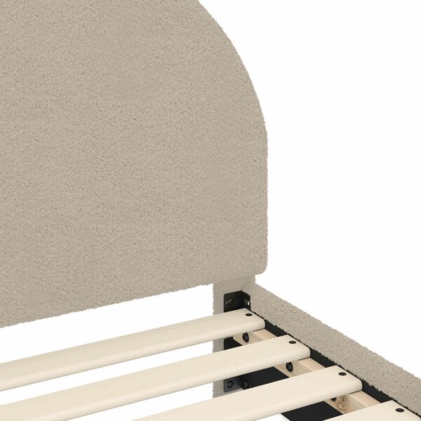 VidaXL Gyerekágy kerettel fejtámlával Világosszürke 80 x 160 cm Bouclé