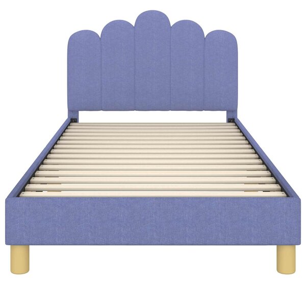 VidaXL Gyerekágy kerettel fejtámlával Farmerkék 80 x 200 cm Szövet