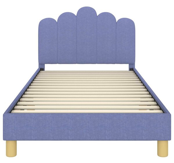 VidaXL Gyerekágy kerettel fejtámlával Farmerkék 90 x 190 cm Szövet