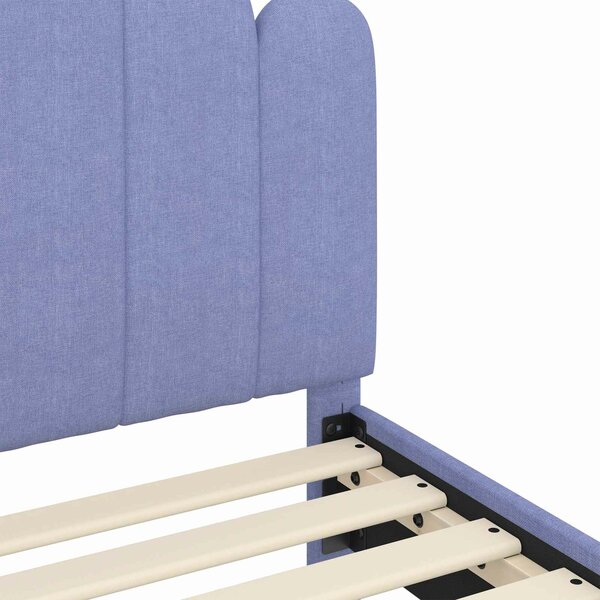 VidaXL Gyerekágy kerettel fejtámlával Farmerkék 90 x 190 cm Szövet