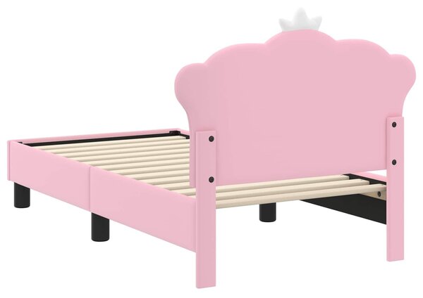 VidaXL Gyerekágy keret fejtámlával Rózsaszín 70 x 140 cm PU