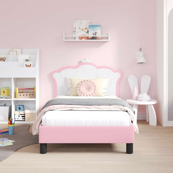 VidaXL Gyerekágy kerettel Rózsaszín 80 x 160 cm PU