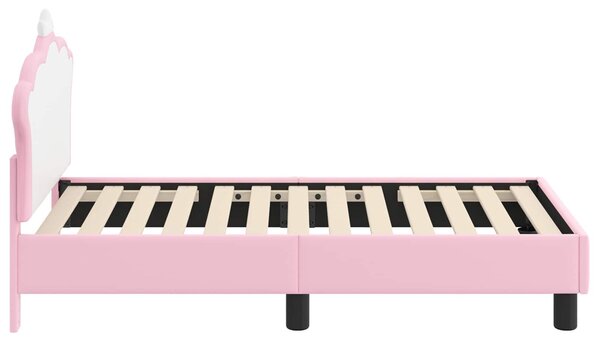 VidaXL Gyerekágy keret fejtámlával Rózsaszín 70 x 140 cm PU