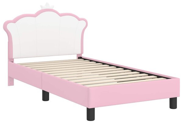 VidaXL Gyerekágy kerettel Rózsaszín 80 x 160 cm PU