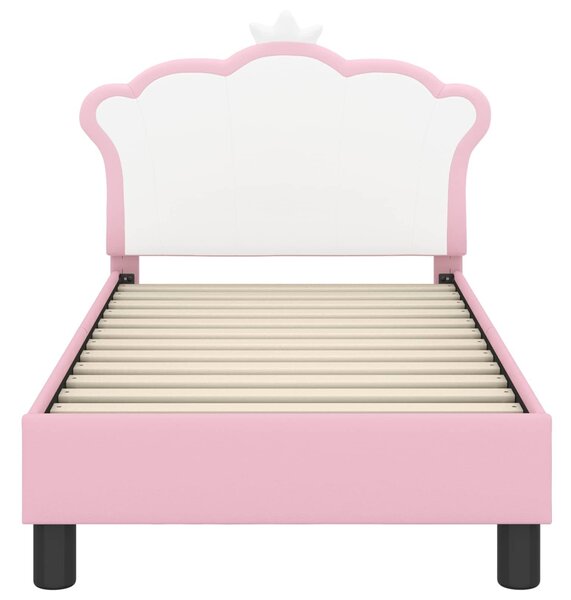VidaXL Gyerekágy keret fejtámlával Rózsaszín 70 x 140 cm PU
