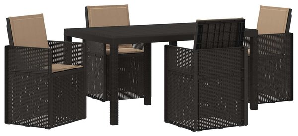 VidaXL Kert étkező szett párnával 5 pcs Antracitszürke és Tópszínű PP