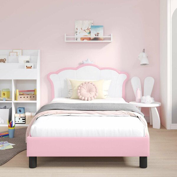 VidaXL Gyerekágy kerettel Rózsaszín 80 x 200 cm PU
