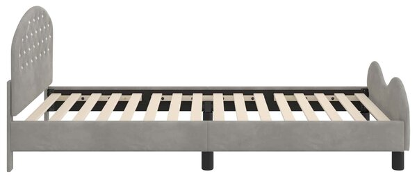 VidaXL Gyerekágy kerettel Világosszürke 80 x 200 cm Bársony