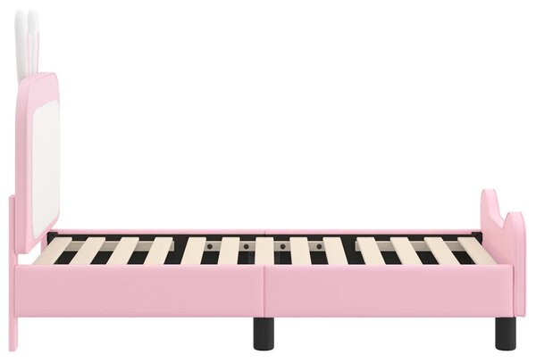 VidaXL Gyerekágy keret fejtámlával Rózsaszín 70 x 140 cm PU
