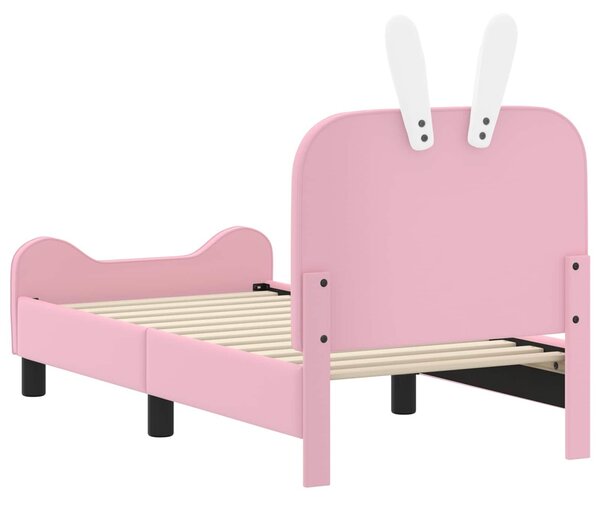 VidaXL Gyerekágy keret fejtámlával Rózsaszín 70 x 140 cm PU