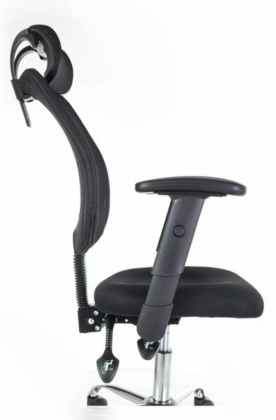 Q-118R Ergonomikus Hálós Forgószék Szürke Állítható Fejtámlával