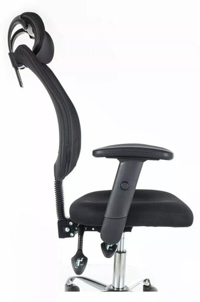 Q-118R Ergonomikus Hálós Forgószék Szürke Állítható Fejtámlával
