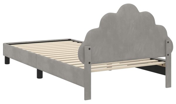 VidaXL Gyerekágy kerettel Világosszürke 80 x 200 cm Bársony