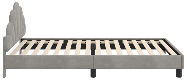VidaXL Gyerekágy kerettel Világosszürke 80 x 200 cm Bársony