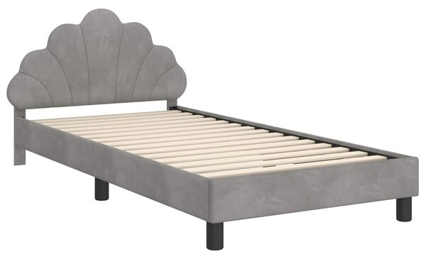 VidaXL Gyerekágy kerettel Világosszürke 80 x 200 cm Bársony