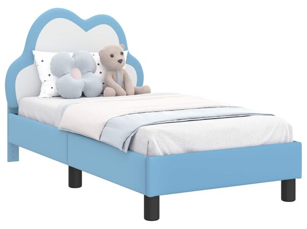 VidaXL Gyerekágy keret fejtámlával Kék 70 x 140 cm PU