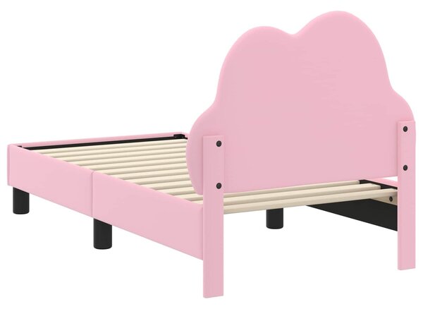 VidaXL Gyerekágy keret fejtámlával Rózsaszín 70 x 140 cm PU
