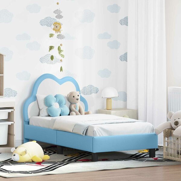 VidaXL Gyerekágy keret fejtámlával Kék 70 x 140 cm PU