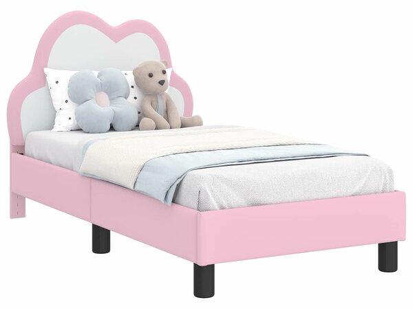 VidaXL Gyerekágy keret fejtámlával Rózsaszín 70 x 140 cm PU