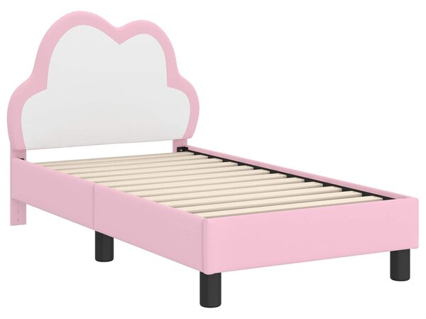 VidaXL Gyerekágy keret fejtámlával Rózsaszín 70 x 140 cm PU