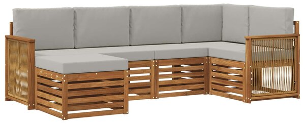 VidaXL Szegmentált kanapé szett 5 pcs Természetes és Világosszürke