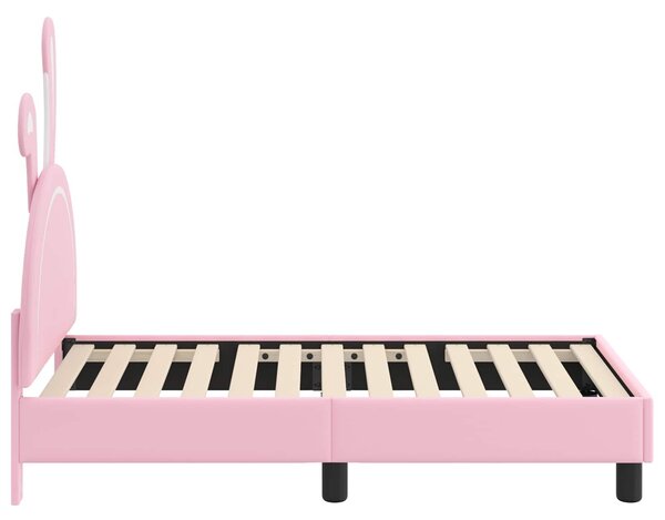 VidaXL Gyerekágy keret fejtámlával Rózsaszín 70 x 140 cm PU