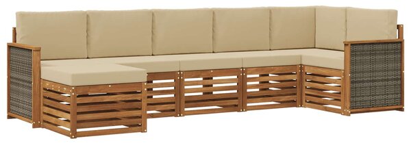VidaXL Szegmentált kanapé szett párnával 6 pcs Természetes