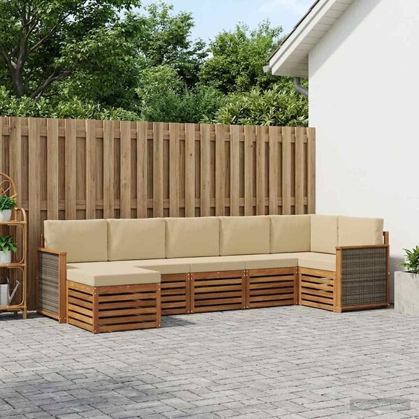 VidaXL Szegmentált kanapé szett párnával 6 pcs Természetes
