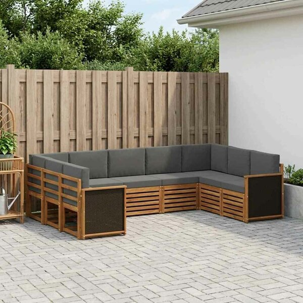 VidaXL Szegmentált kanapé szett párnával 7 pcs Természetes és antracit