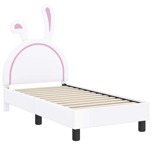 VidaXL Gyerekágy keret fejtámlával fejtámlával Fehér 70 x 140 cm PU