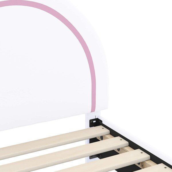 VidaXL Gyerekágy keret fejtámlával fejtámlával Fehér 70 x 140 cm PU