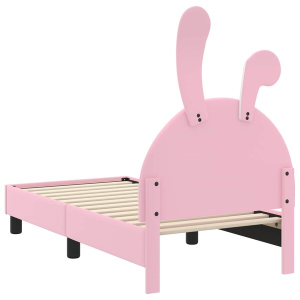 VidaXL Gyerekágy keret fejtámlával Rózsaszín 70 x 140 cm PU