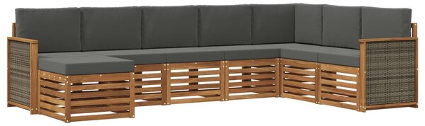 VidaXL Kültéri kanapé szett párnával 6 pcs Természetes és antracit