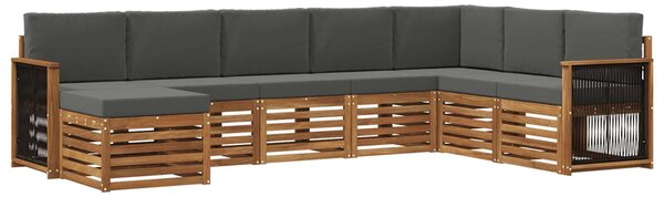 VidaXL Kültéri kanapé szett párnával 6 pcs Természetes és antracit