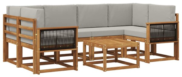 VidaXL Kültéri kanapé szett 5 pcs Természetes és Világosszürke