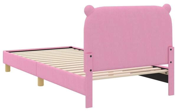 VidaXL Gyerekágy kerettel fejtámlával Rózsaszín 90 x 190 cm Szövet
