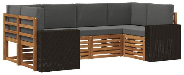 VidaXL Szegmentált kanapé szett párnával 6 pcs Természetes és antracit