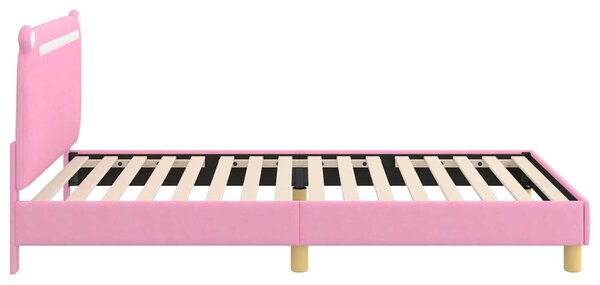 VidaXL Gyerekágy kerettel fejtámlával Rózsaszín 90 x 190 cm Szövet