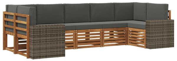 VidaXL Szegmentált kanapé szett párnával 7 pcs Természetes és antracit