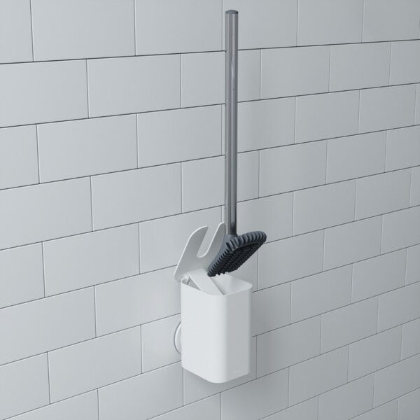 Umbra Flex WC-kefe Gumi Fehér Automatikus Fedéllel